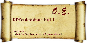 Offenbacher Emil névjegykártya
