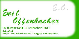 emil offenbacher business card